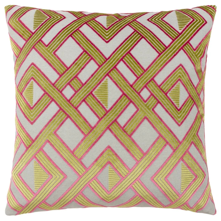 Henley Cushion Lime/Pink