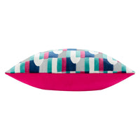 Keela Cut Velvet Cushion Magenta/Blue