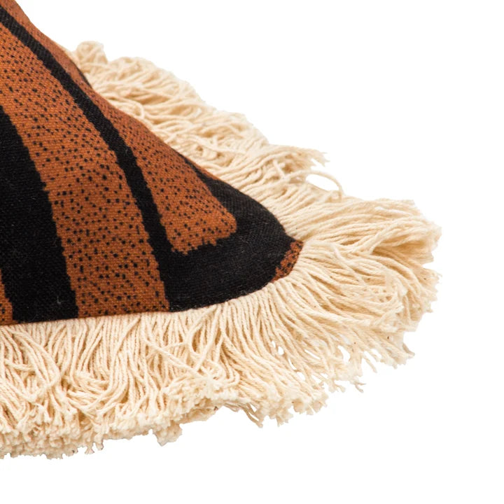 Oromo Fringed Cushion Brown