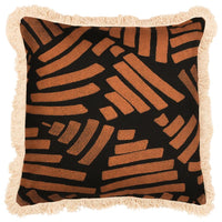 Oromo Fringed Cushion Brown