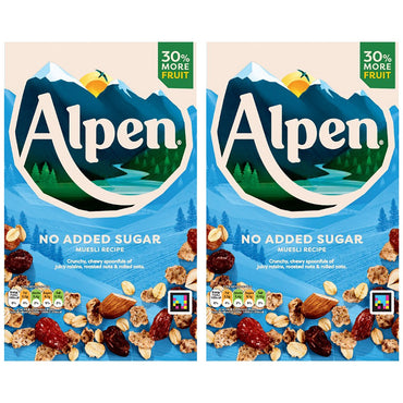 Alpen No Added Sugar Muesli, 2 x 950g