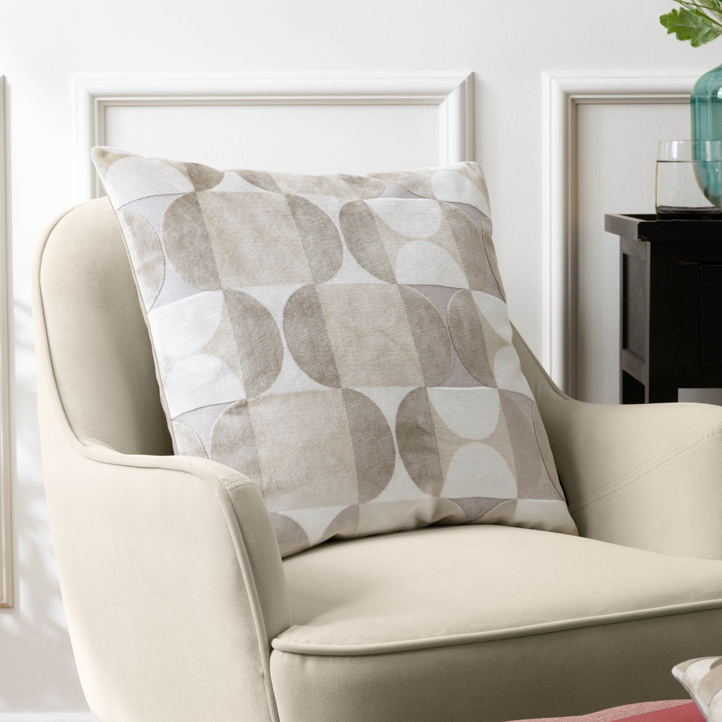 Bardot Cut Velvet Cushion Natural