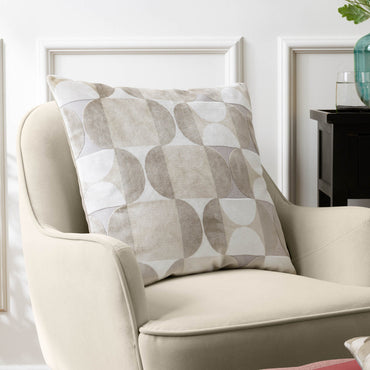 Bardot Cut Velvet Cushion Natural