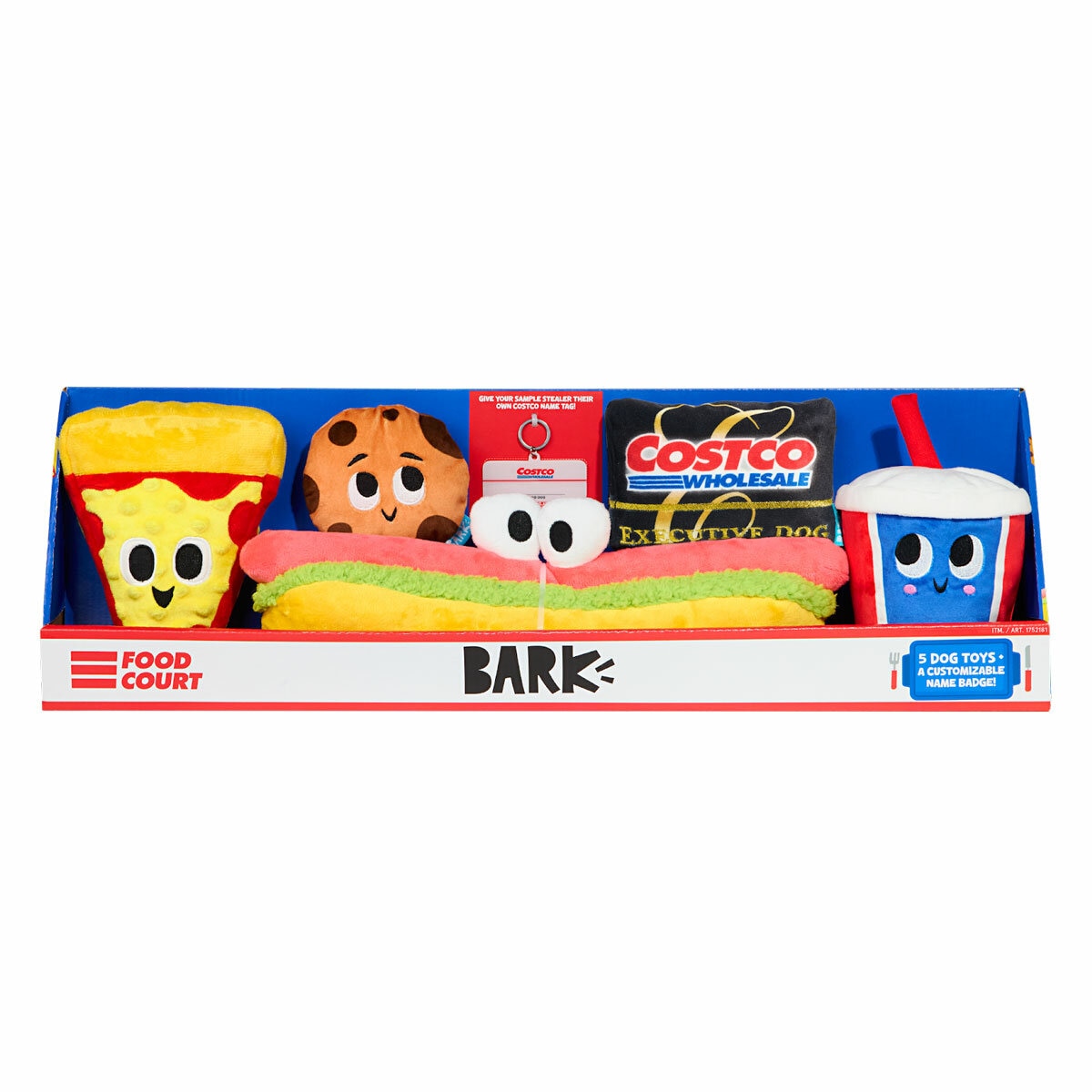 BARK Costco Food Court Dog Toys, 5 Pack