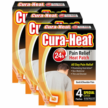 Cura-Heat Pain Relief Patches, 3 x 4 Pack