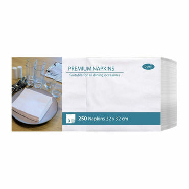 Duni Premium 32cm 3-Ply Napkins, 250 Pack