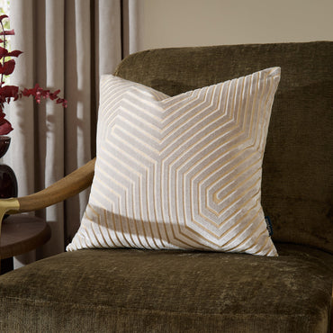 Evoke Cut Velvet Cushion Oyster