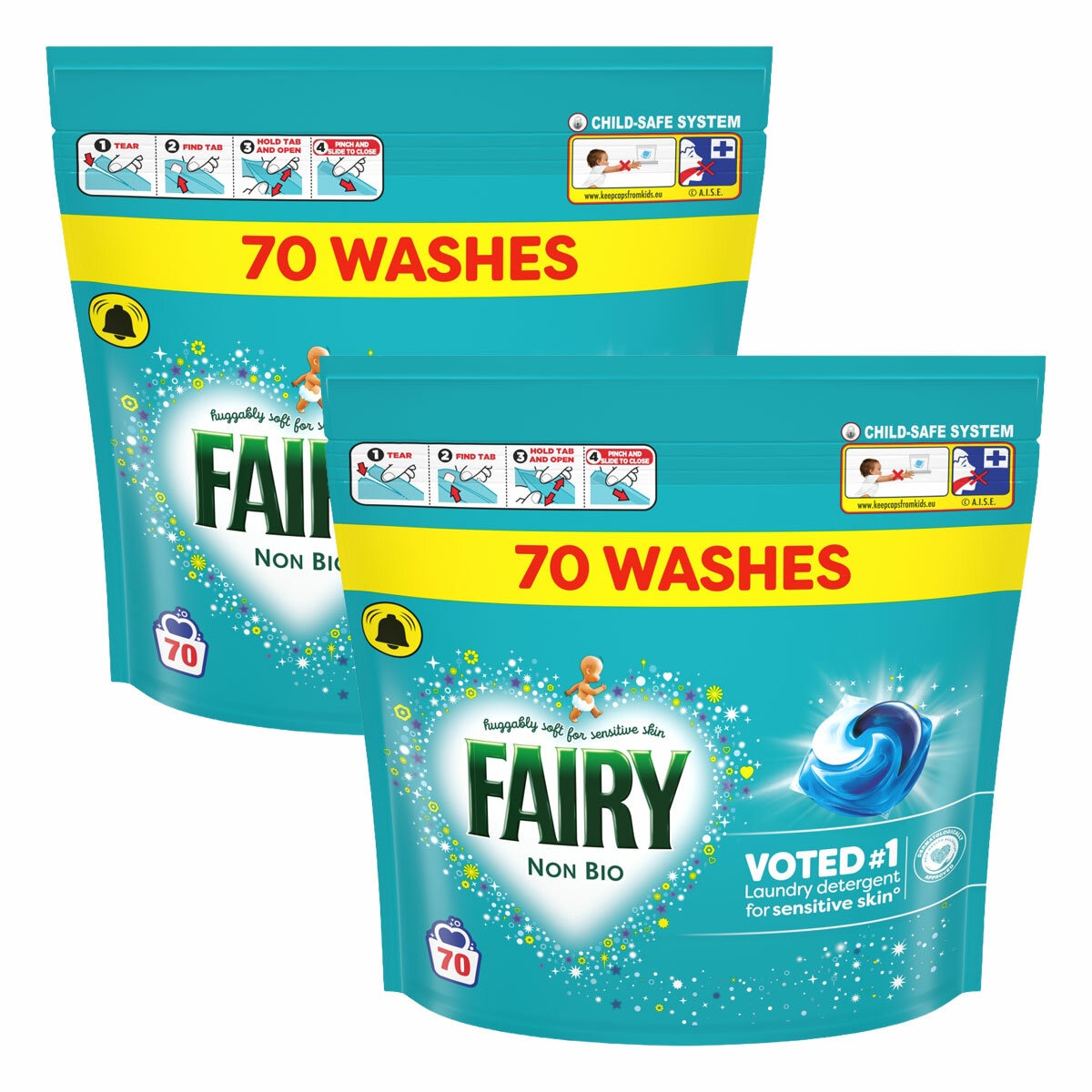 Fairy 4 in 1 Non Bio Pods, 140 Wash
