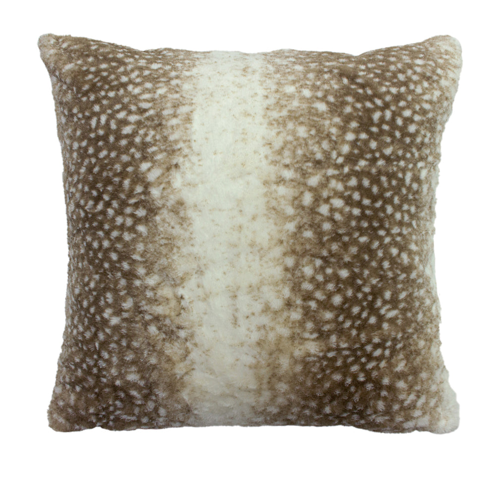 Fawn Faux Fur Cushion Brown