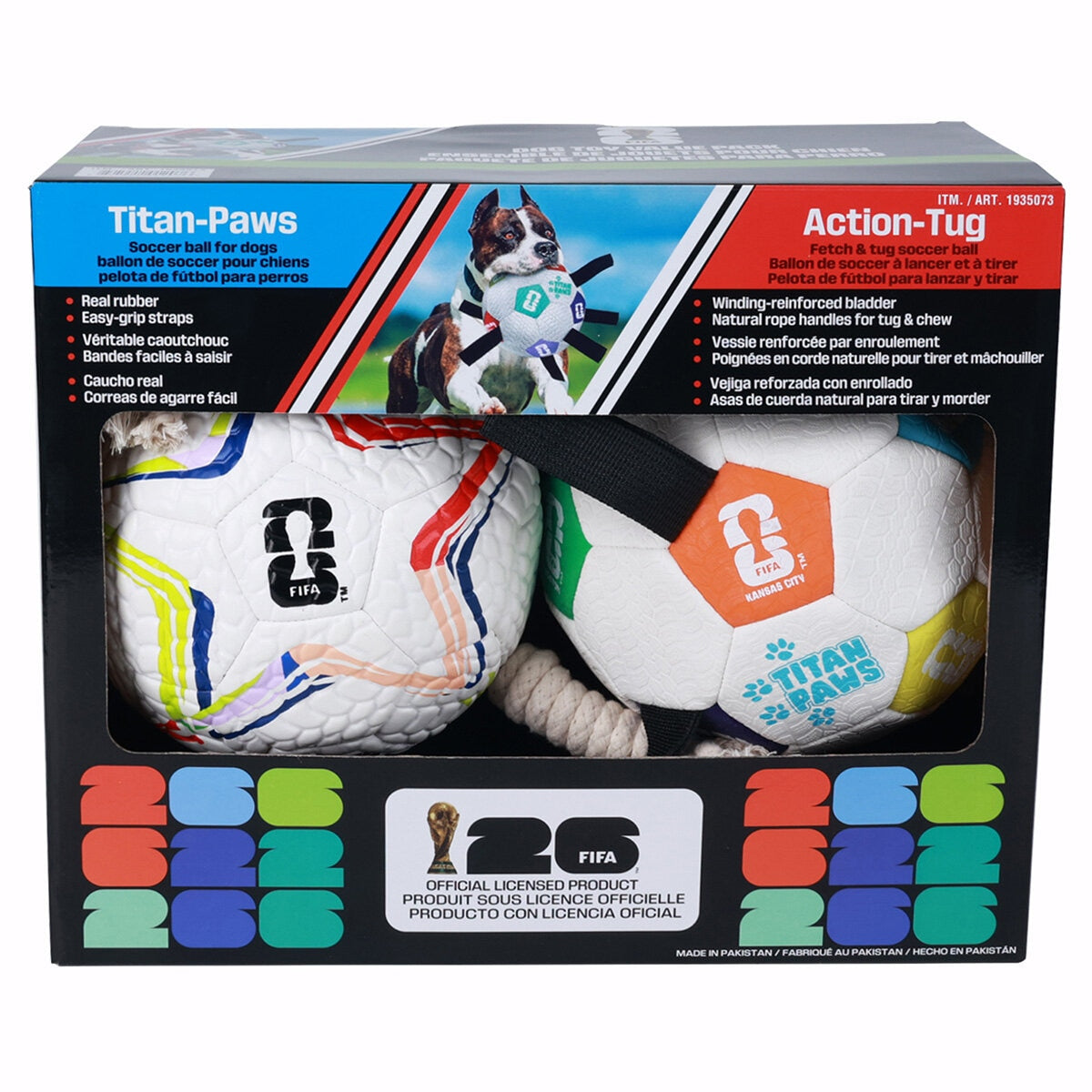 FIFA World Cup Official 2026 Dog Toys, 2 Pack
