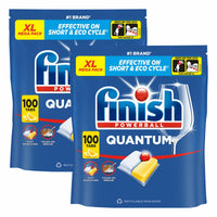 Finish Quantum All in One Lemon Dishwasher Tablets, 2 x 100 Pack