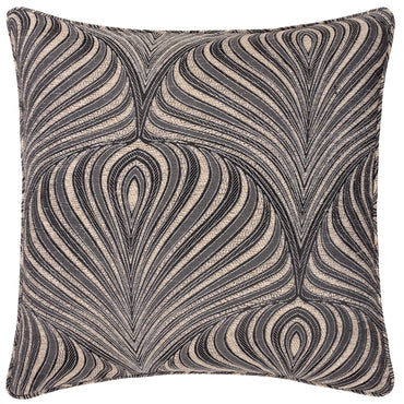 Gatsby Jacquard Piped Cushion Black