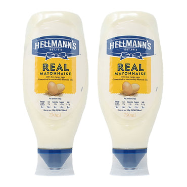 Hellmann's Real Squeezy Mayonnaise, 2 x 750ml