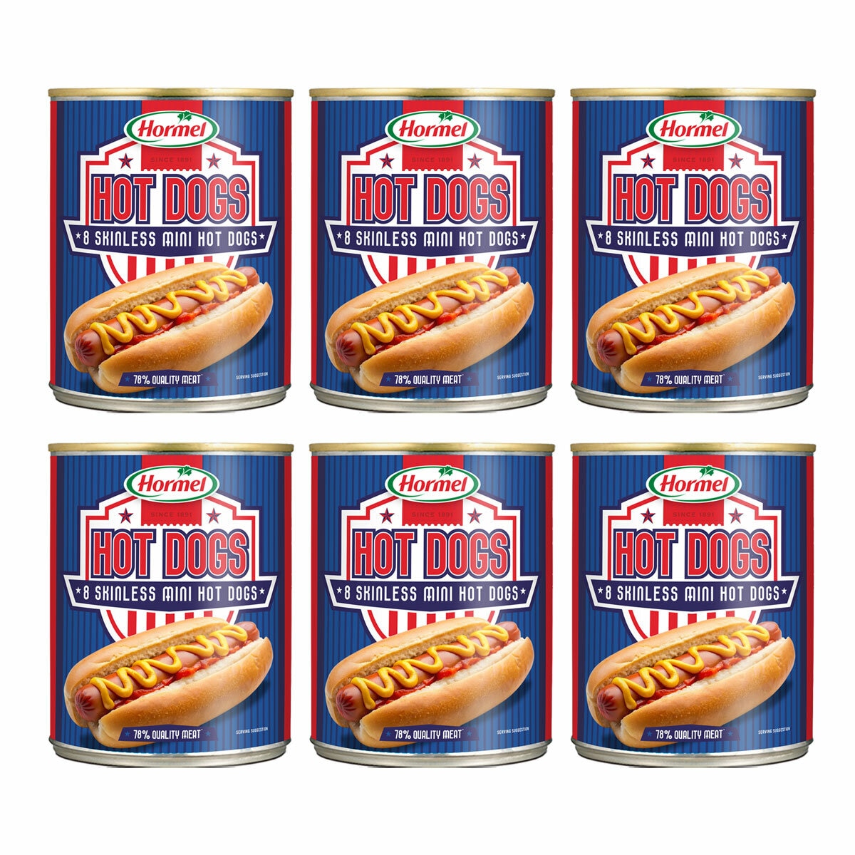 Hormel Hot Dogs, 6 x 405g