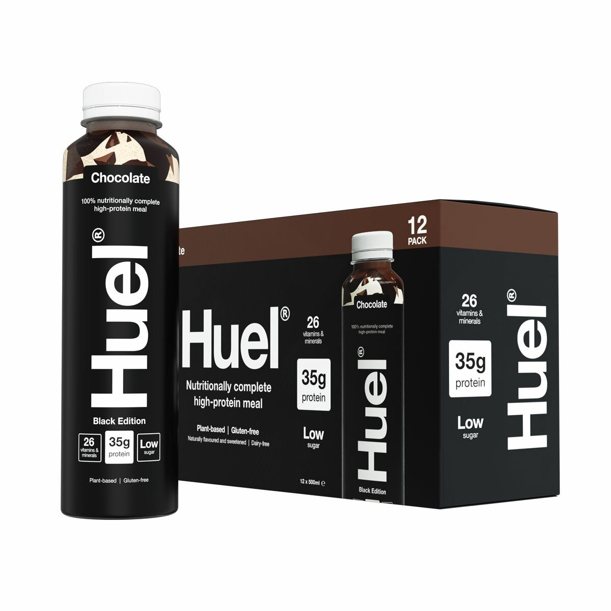Huel Complete Meal Drink Black Edition Chocolate, 12 x 500ml