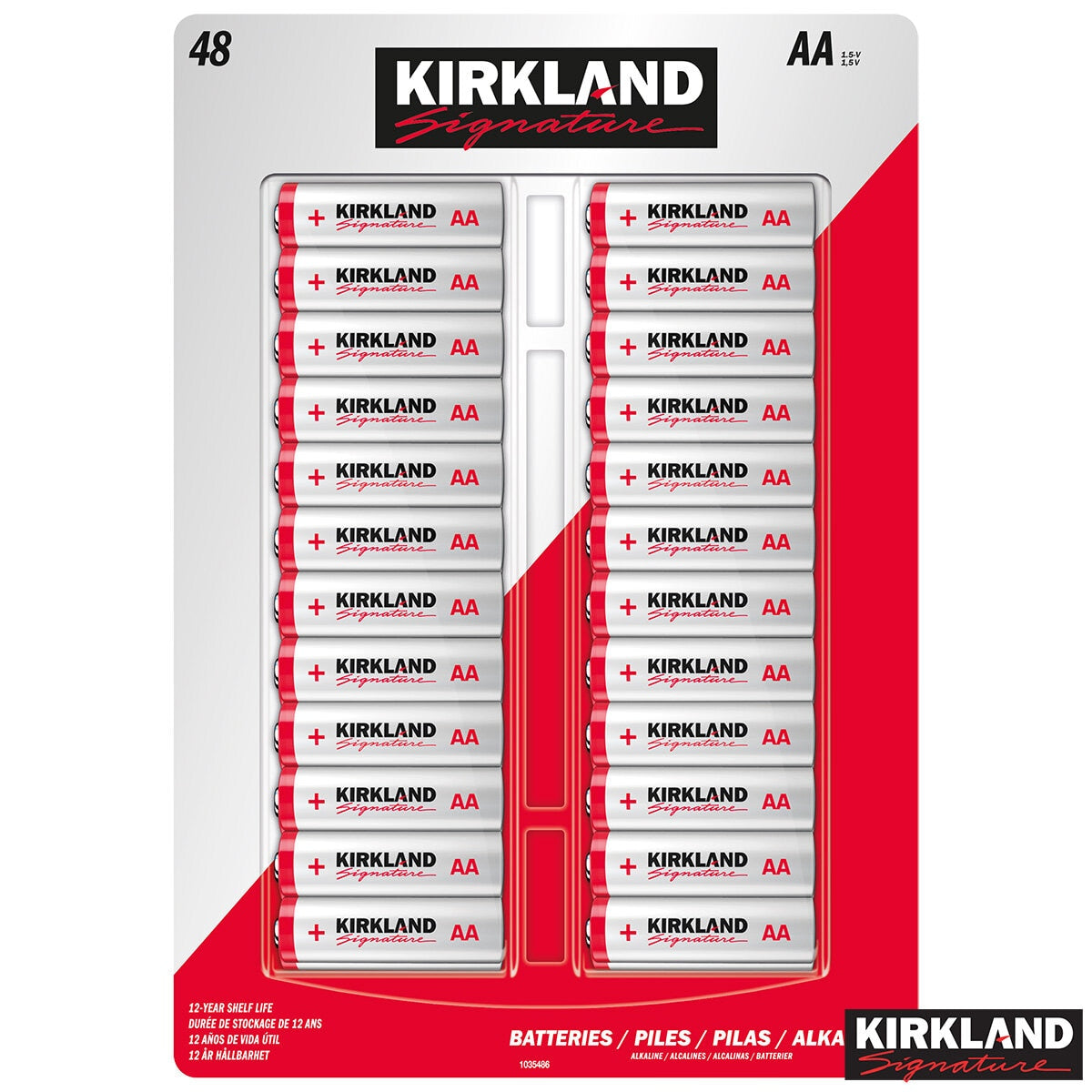 Kirkland Signature Alkaline AA Batteries - 48 Pack