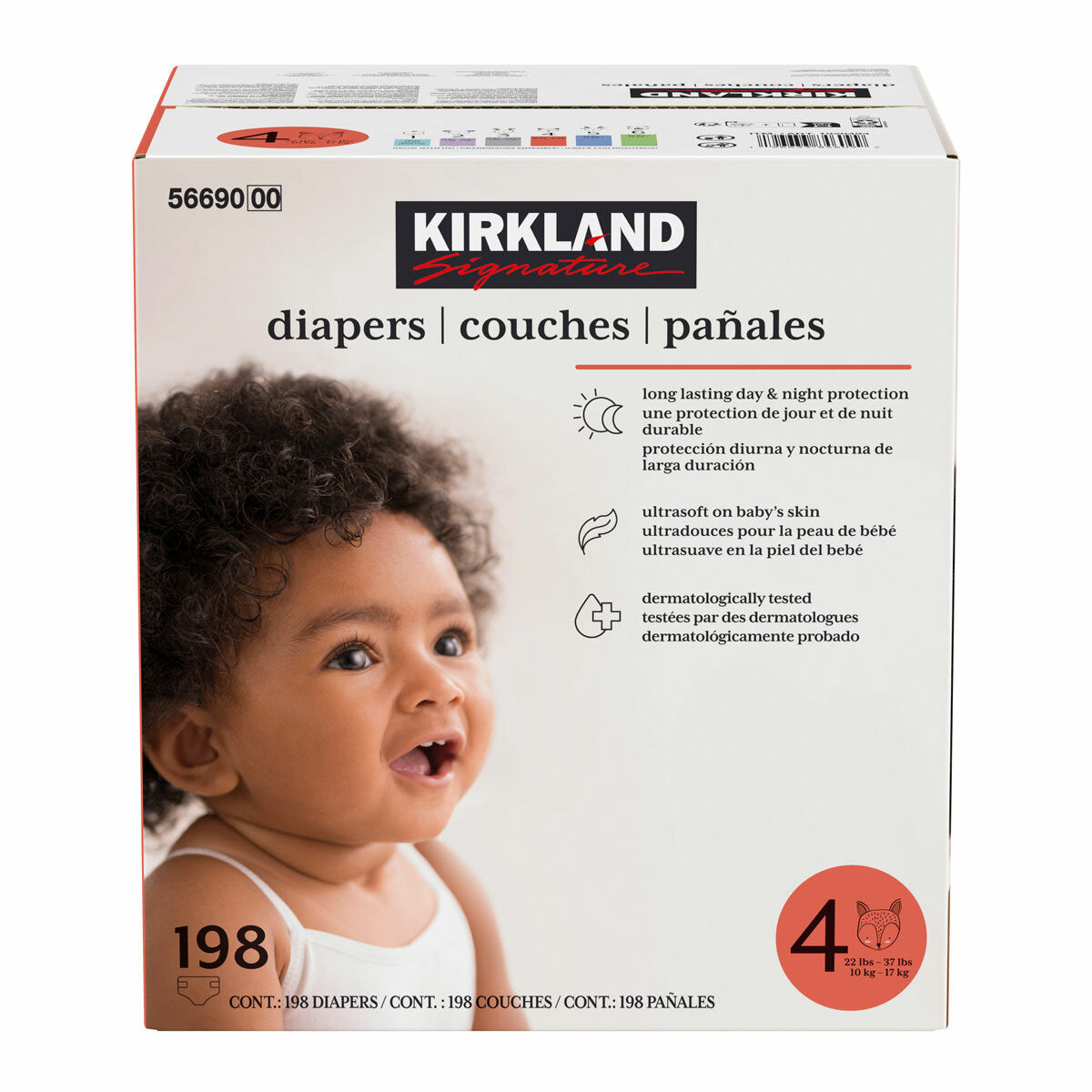 Kirkland Signature Nappies, Size 4, 198 Pack