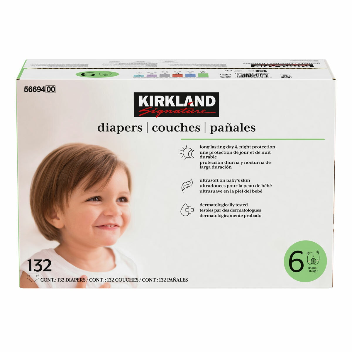 Kirkland Signature Nappies, Size 6, 132 Pack