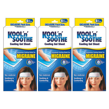 Kool 'n' Soothe Cooling Gel Sheet, 3 x 6 Pack