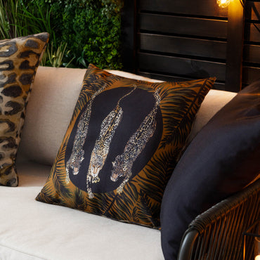 Leopardis Trio Printed Outdoor Cushion Black/Gold