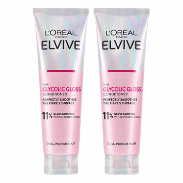 L'Oréal Paris Elvive Glycolic Gloss Conditioner, 2 x 150ml