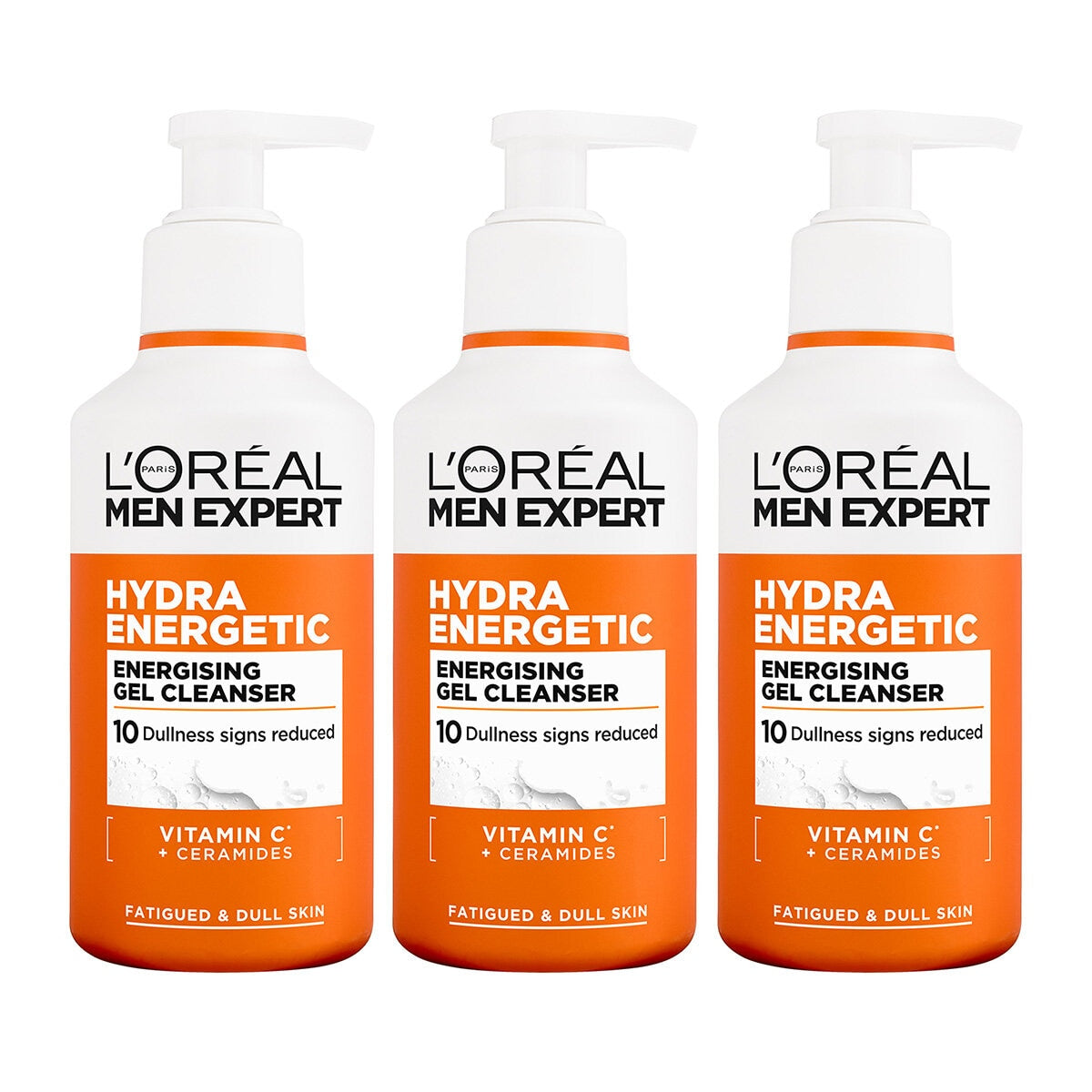 L'Oréal Paris Men Expert Hydra Energetic Energising Gel Cleanser 3 x 260ml