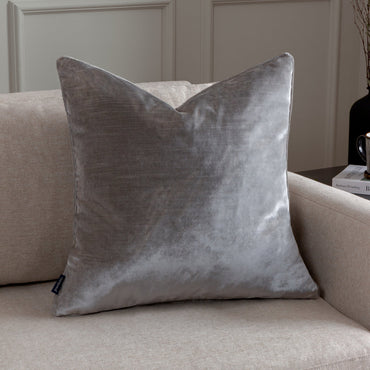 Luxe Velvet Piped Cushion Silver
