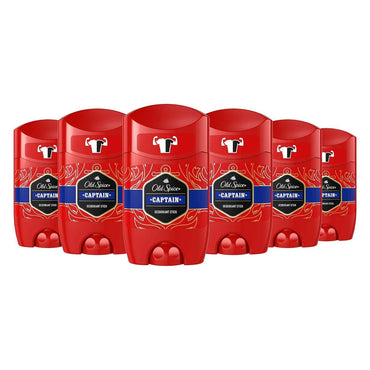 Old Spice Captain Deodorant Stick For Men, 6 x 50ml