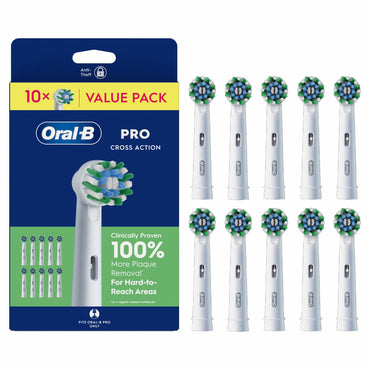 Oral B Cross Action Brush Heads 10 Pack in White