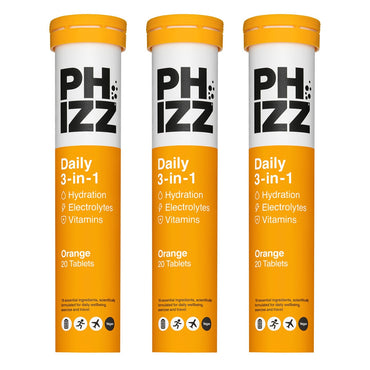 Phizz Orange Electrolytes, 3 x 20 Tablets
