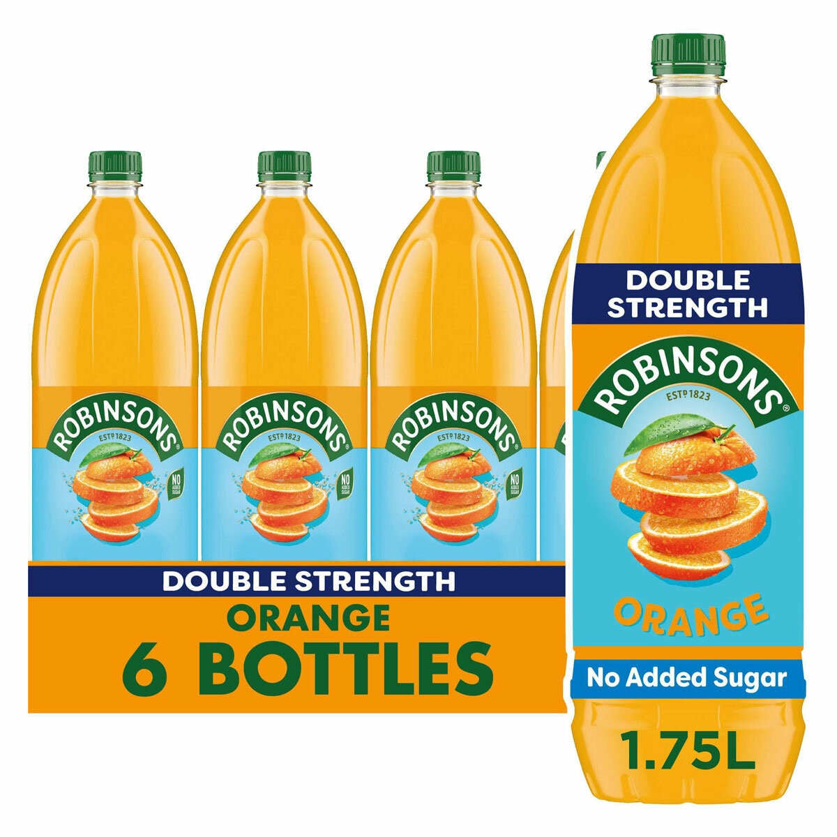 Robinsons Double Concentrate Orange, 6 x 1.75L