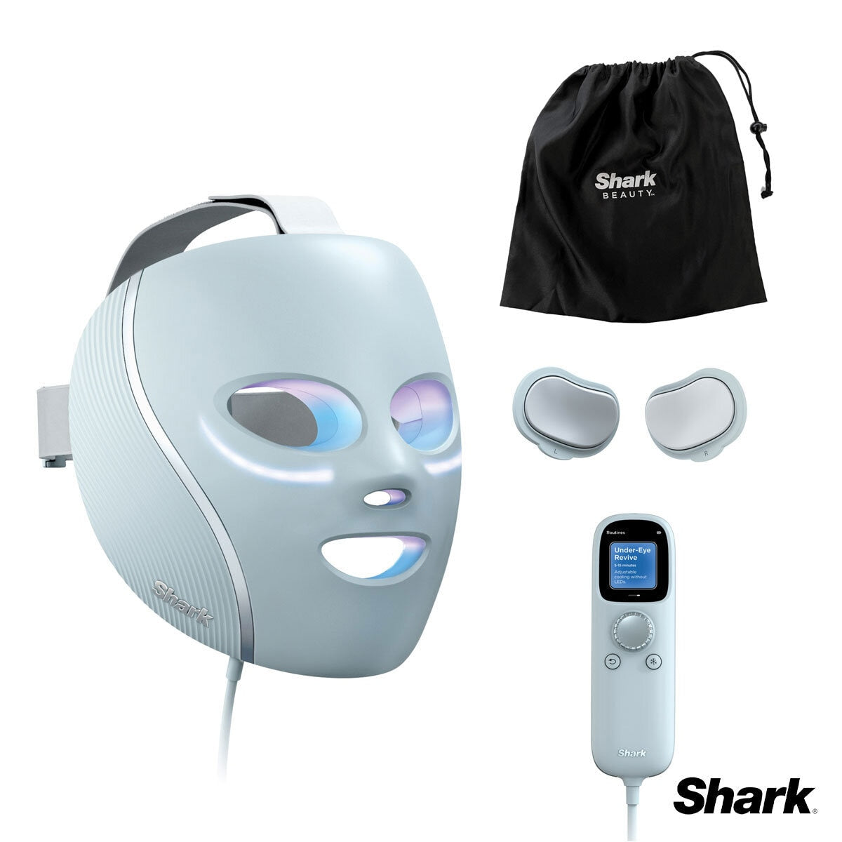 Shark FW312UK CryoGlow Under-Eye Cooling & LED Anti-Ageing & Blemish Repair Mask in Blue Frost