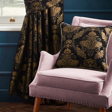 Shiraz Jacquard Chenille Cushion Black