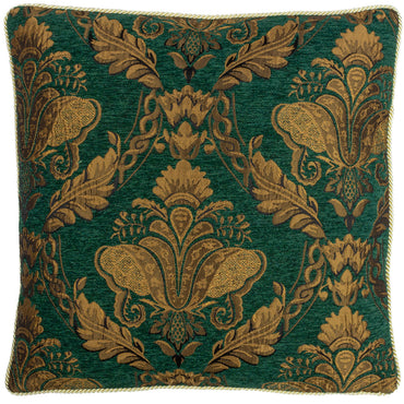 Shiraz Jacquard Chenille Cushion Emerald