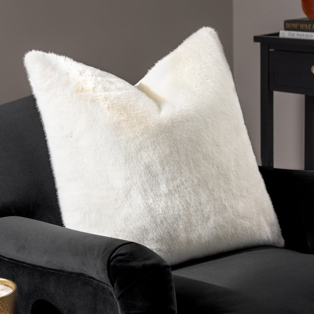 Stanza Faux Fur Cushion Ecru