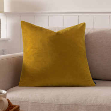 Sunningdale Velvet Square Cushion Saffron
