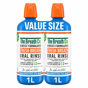 The Breath Co Mouthwash Icy Mint, 2 x 1L