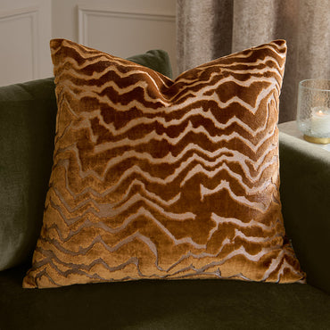 Tierra Cut Velvet Cushion Bronze