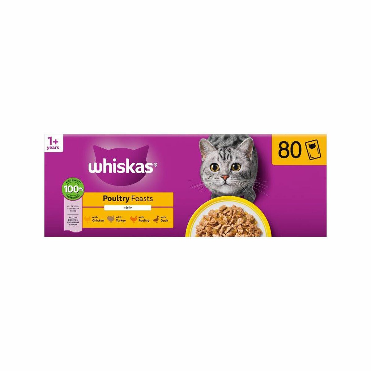 Whiskas Poultry Feasts 1+, 80 x 85g