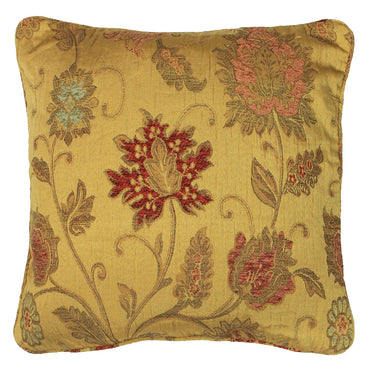 Zurich Floral Jacquard Cushion Gold