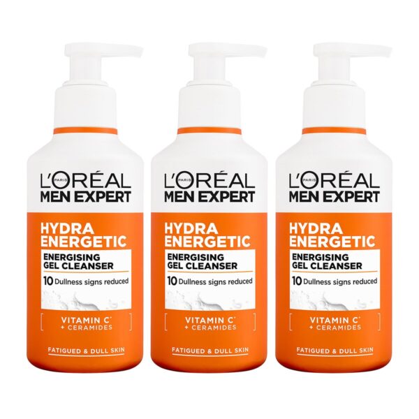 L'Oréal Paris Men Expert Hydra Energetic Energising Gel Cleanser 3 x 260ml