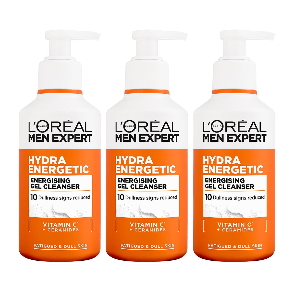 L'Oréal Paris Men Expert Hydra Energetic Energising Gel Cleanser 3 x 260ml