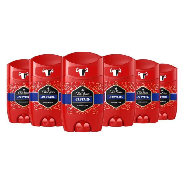Old Spice Captain Deodorant Stick For Men, 6 x 50ml