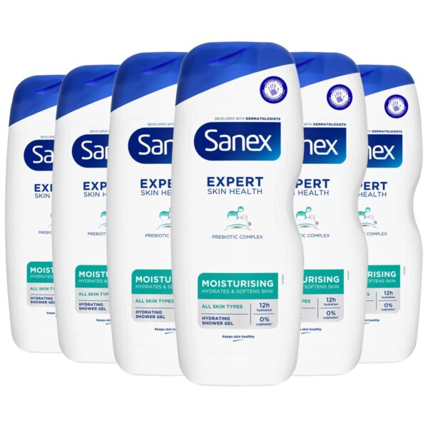 Sanex Moisture Shower Gel, 6 x 570ml